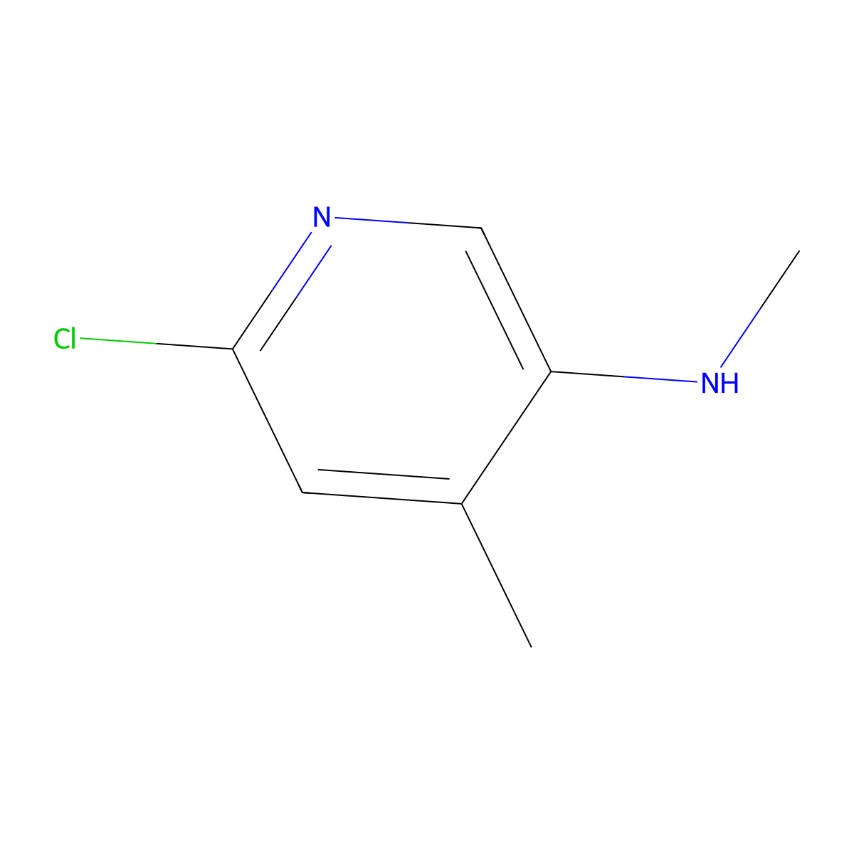 6-chloro-N,4-dimethylpyridin-3-amine molecular structure, CAS 1256823-62-7
