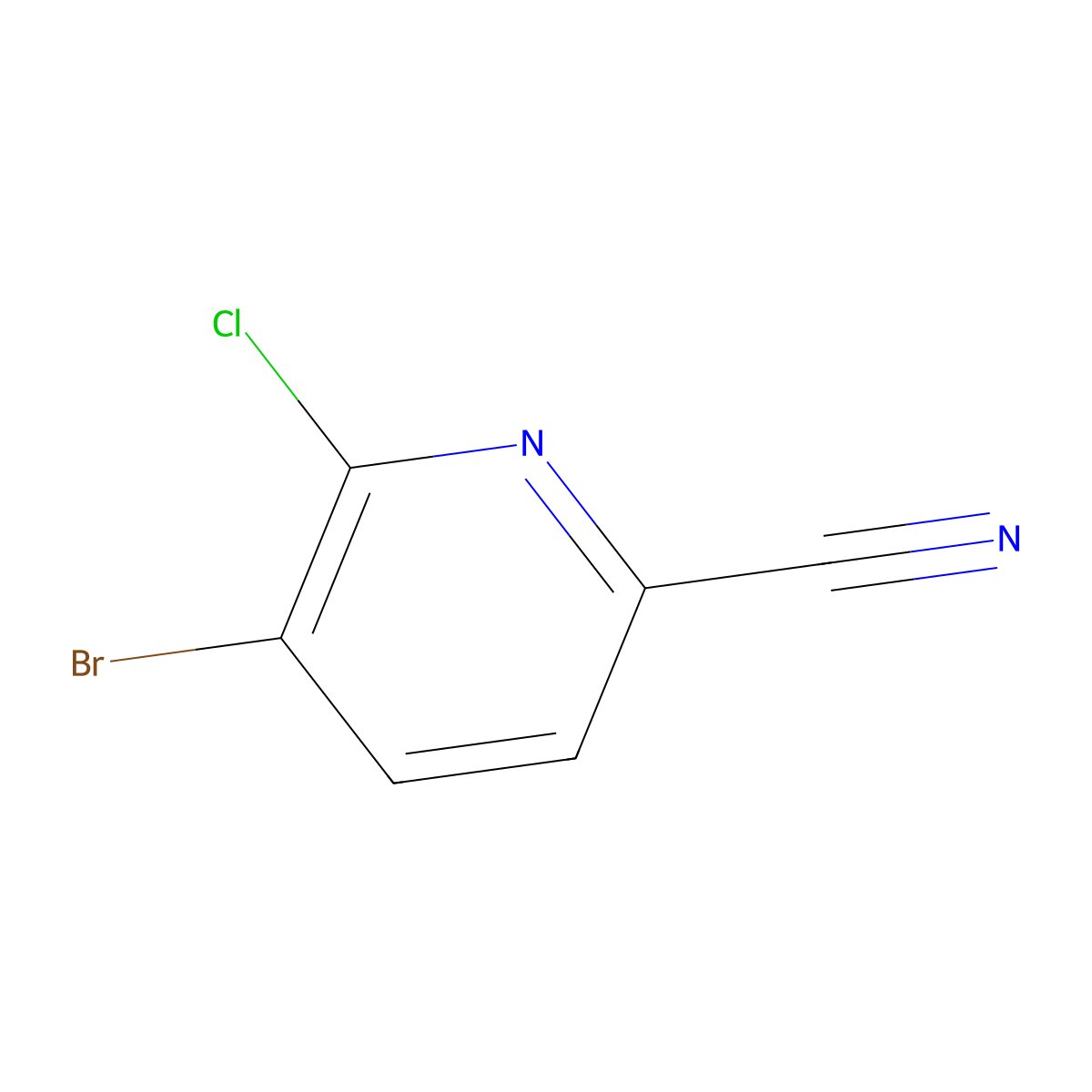 5-Bromo-6-chloropyridine-2-carbonitrile molecular structure, CAS 1256823-65-0