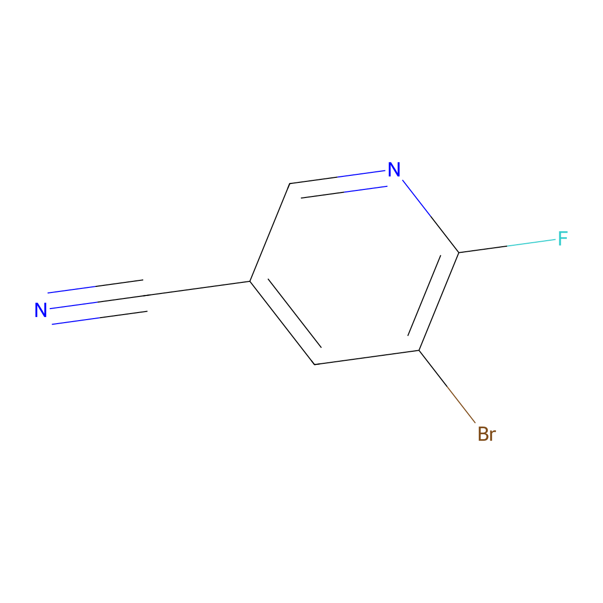 5-Bromo-6-fluoronicotinonitrile molecular structure, CAS 1256823-71-8