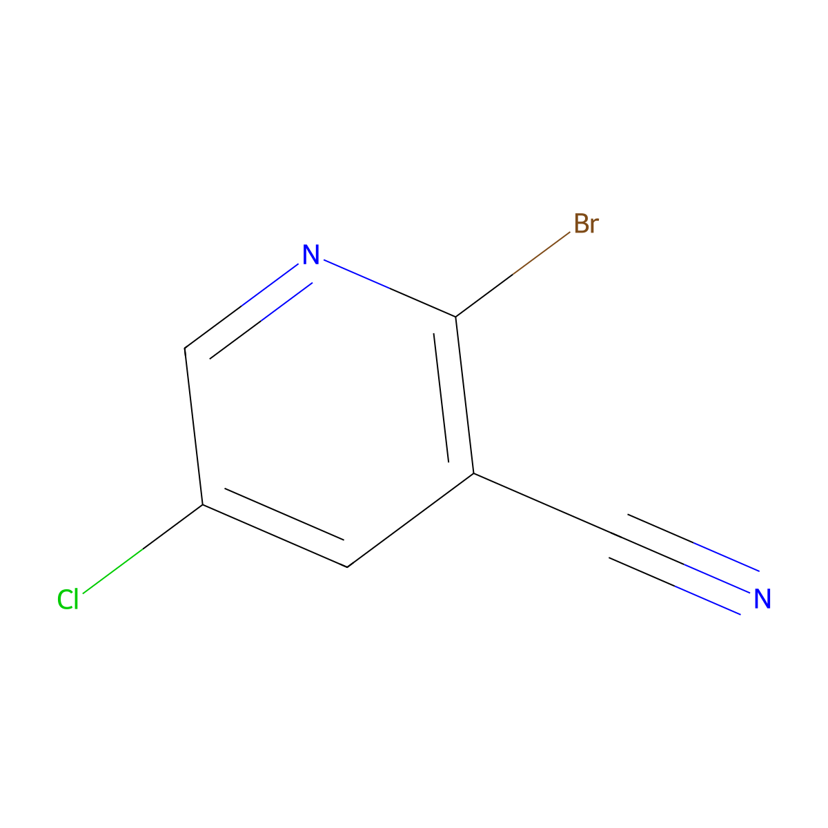 2-Bromo-5-chloropyridine-3-carbonitrile molecular structure, CAS 1256823-81-0
