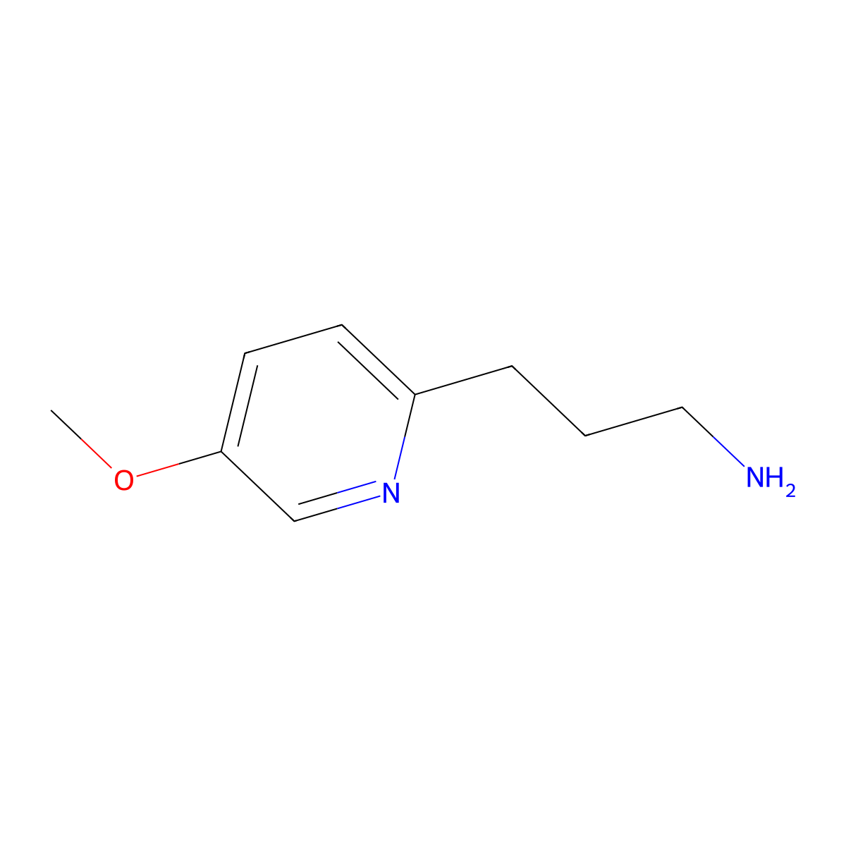 3-(5-Methoxypyridin-2-yl)propan-1-amine molecular structure, CAS 1256823-98-9