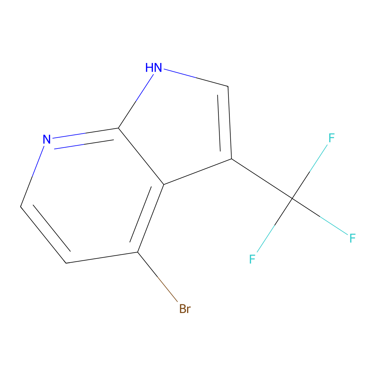 4-Bromo-3-(trifluoromethyl)-1H-pyrrolo[2,3-b]pyridine molecular structure, CAS 1256824-06-2