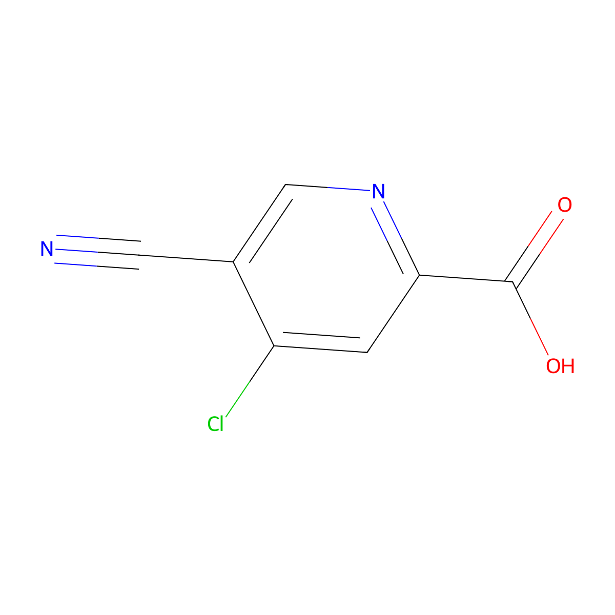 4-Chloro-5-cyanopyridine-2-carboxylic acid molecular structure, CAS 1256824-14-2