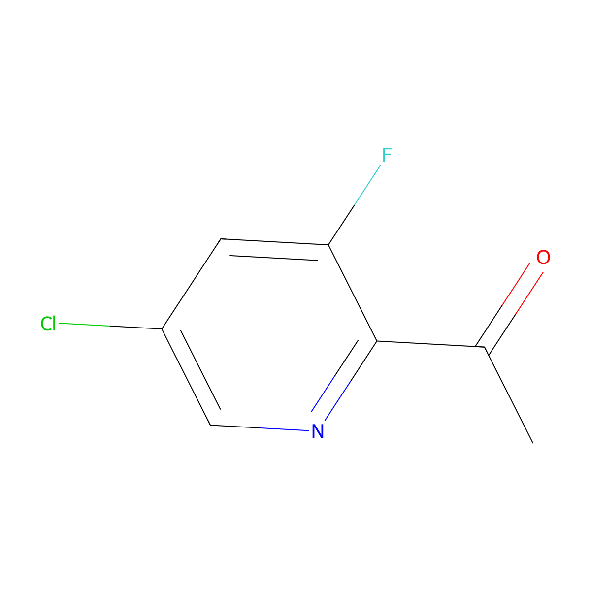 1-(5-Chloro-3-fluoropyridin-2-yl)ethanone molecular structure, CAS 1256824-17-5