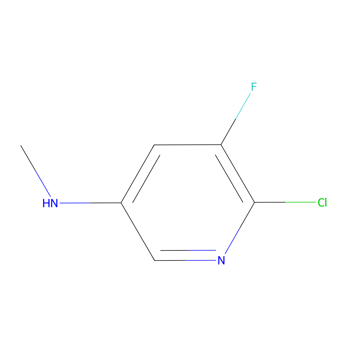 6-chloro-5-fluoro-N-methylpyridin-3-amine molecular structure, CAS 1256824-23-3