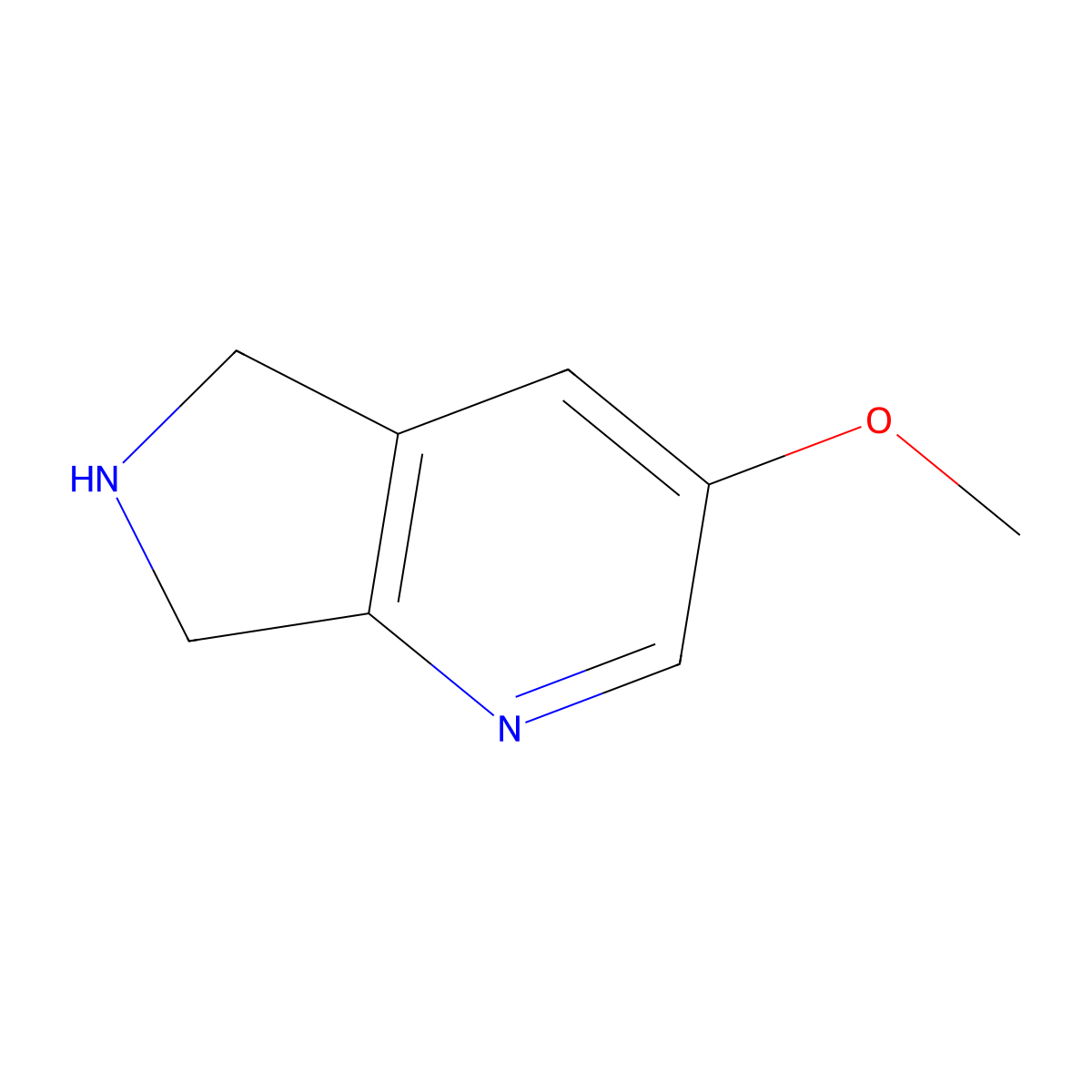 3-methoxy-6,7-dihydro-5H-pyrrolo[3,4-b]pyridine molecular structure, CAS 1256824-39-1
