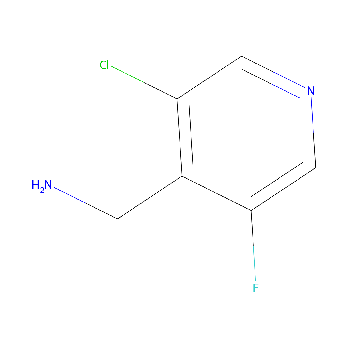 (3-Chloro-5-fluoropyridin-4-YL)methanamine molecular structure, CAS 1256824-44-8