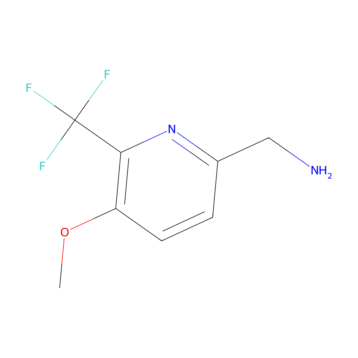 (5-Methoxy-6-(trifluoromethyl)pyridin-2-yl)methanamine molecular structure, CAS 1256824-53-9