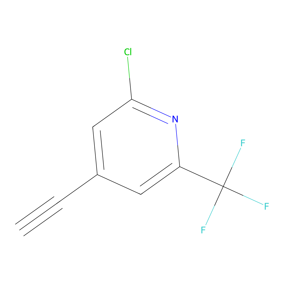 2-Chloro-4-ethynyl-6-(trifluoromethyl)pyridine molecular structure, CAS 1256824-61-9