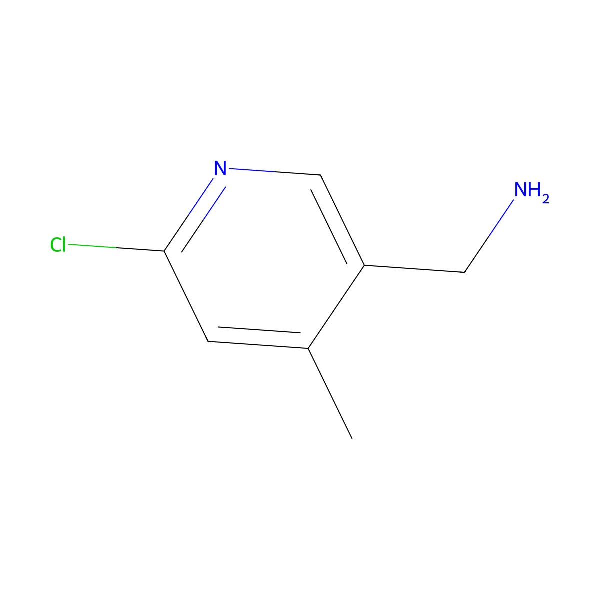 (6-Chloro-4-methylpyridin-3-YL)methanamine molecular structure, CAS 1256824-84-6