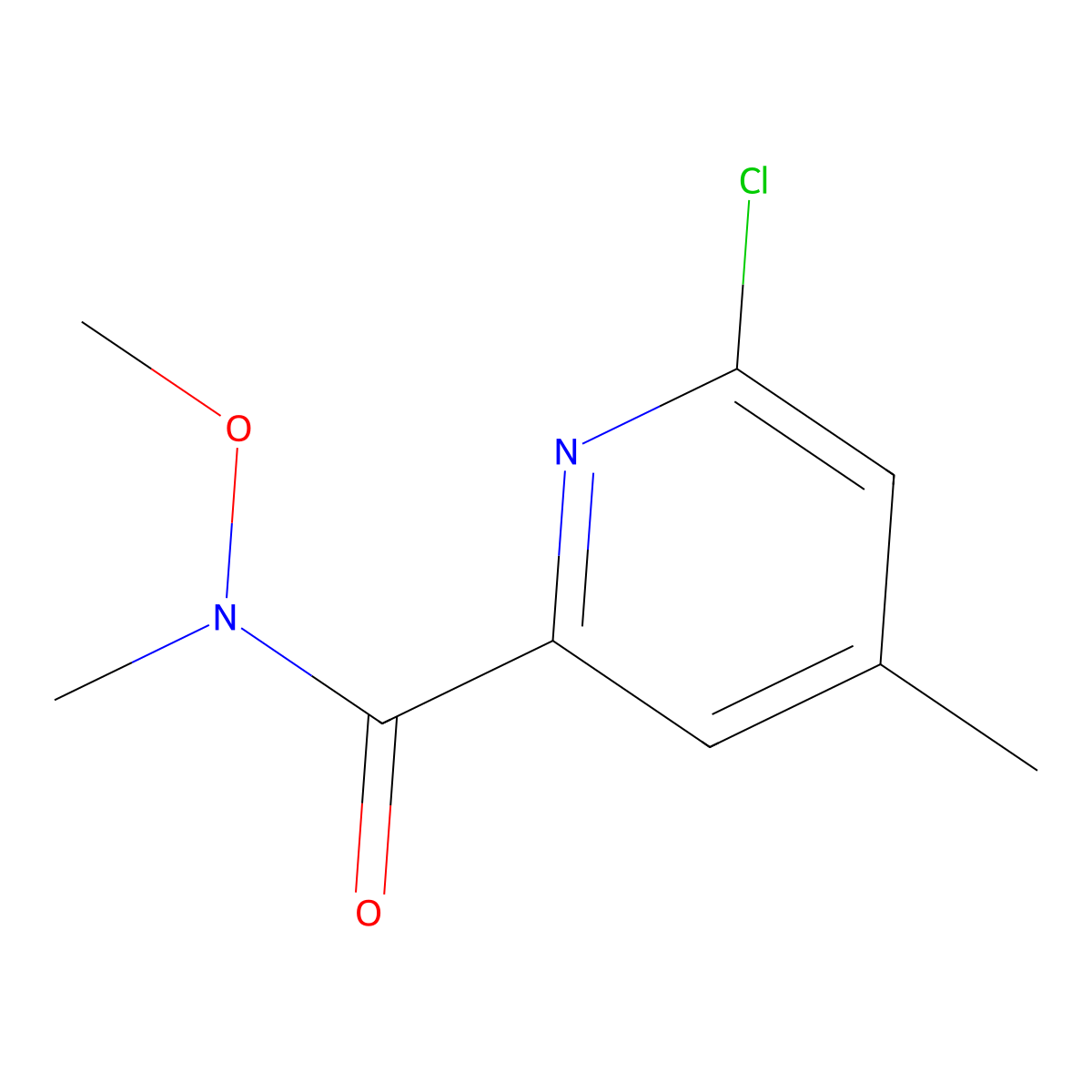2-Pyridinecarboxamide, 6-chloro-N-methoxy-N,4-dimethyl- molecular structure, CAS 1256824-91-5