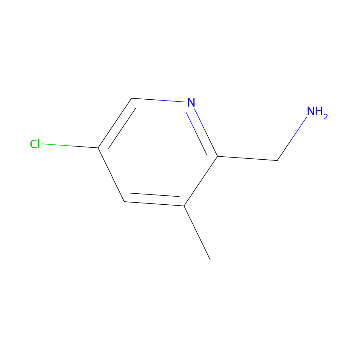 (5-Chloro-3-methylpyridin-2-YL)methanamine molecular structure, CAS 1256825-06-5
