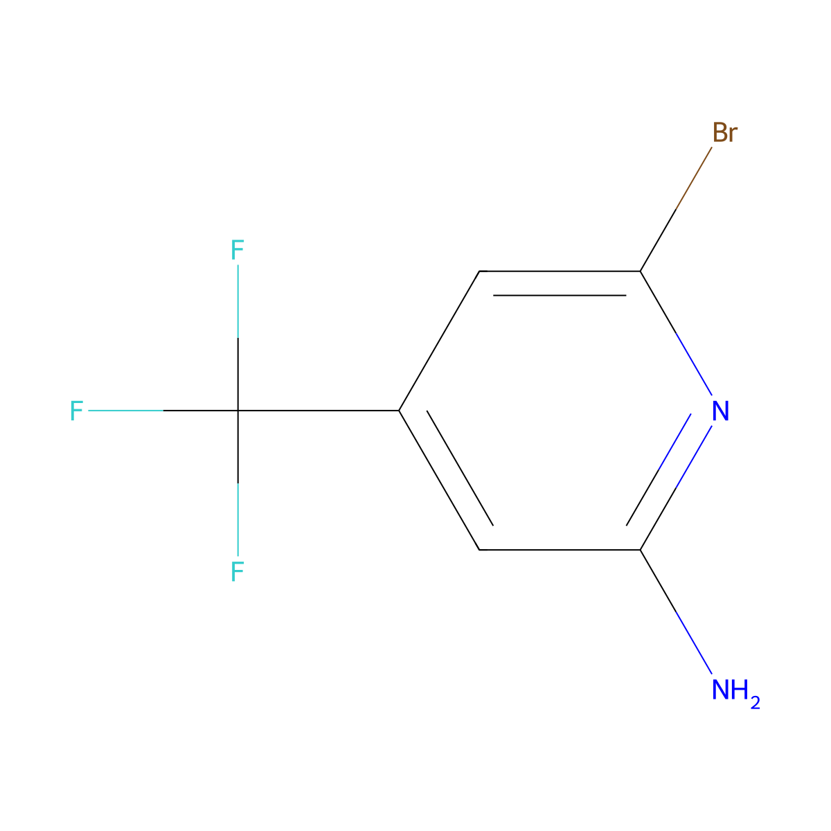 6-Bromo-4-(trifluoromethyl)pyridin-2-amine molecular structure, CAS 1256825-17-8