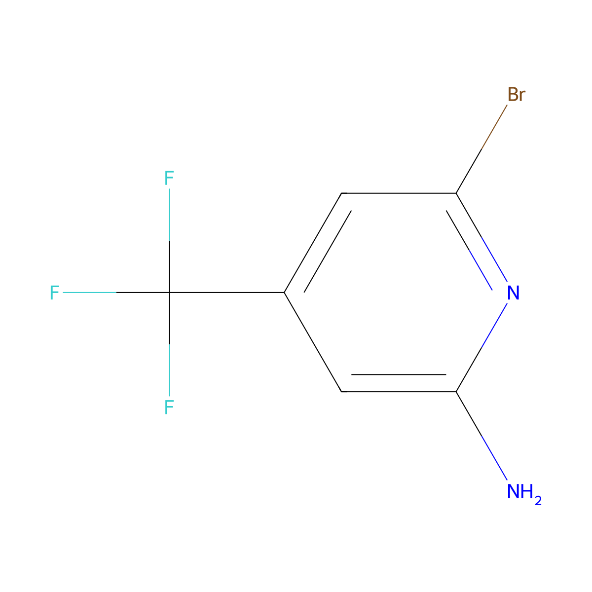 6-Bromo-4-(trifluoromethyl)pyridin-2-amine molecular structure, CAS 1256825-17-8