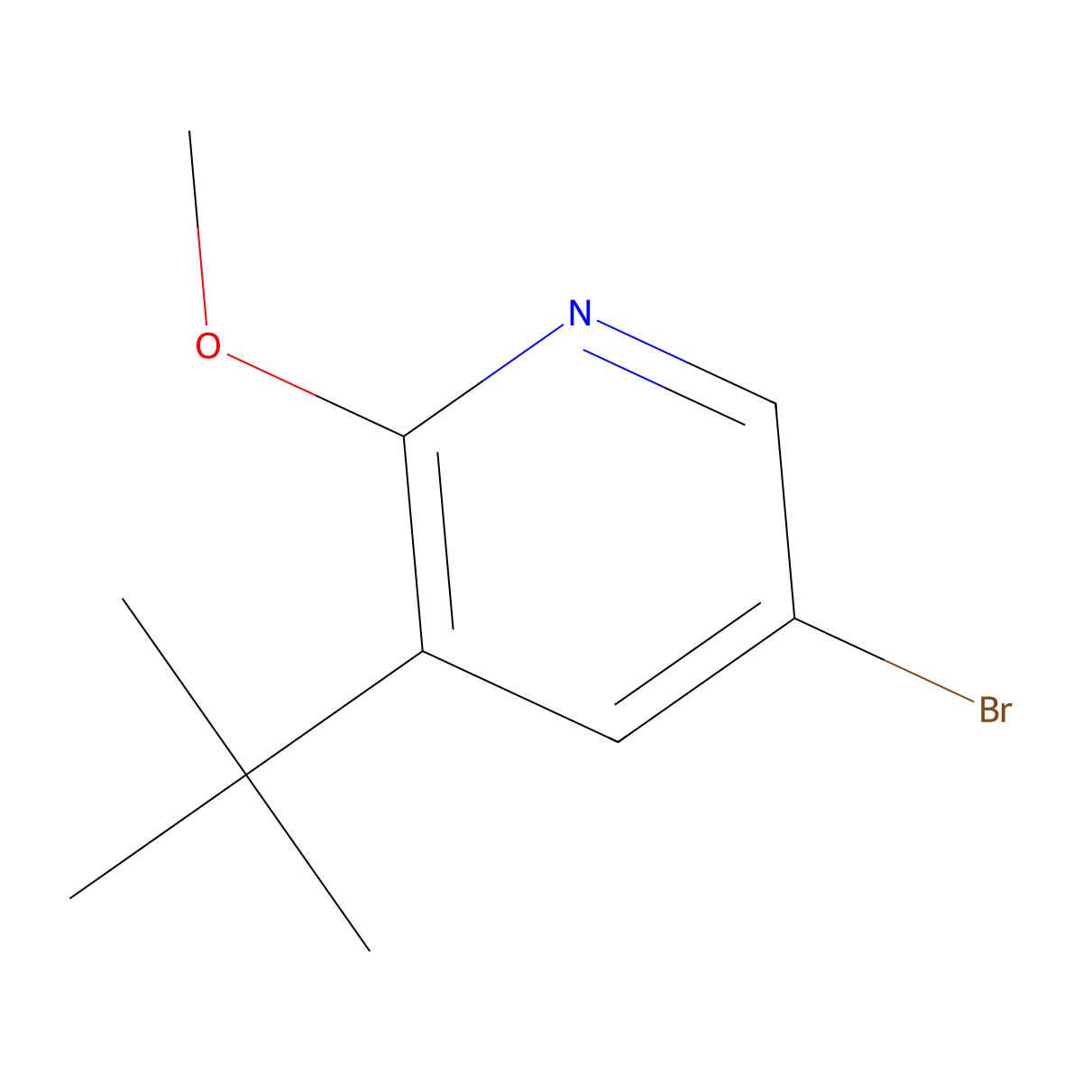 5-Bromo-3-tert-butyl-2-methoxypyridine molecular structure, CAS 1256825-24-7