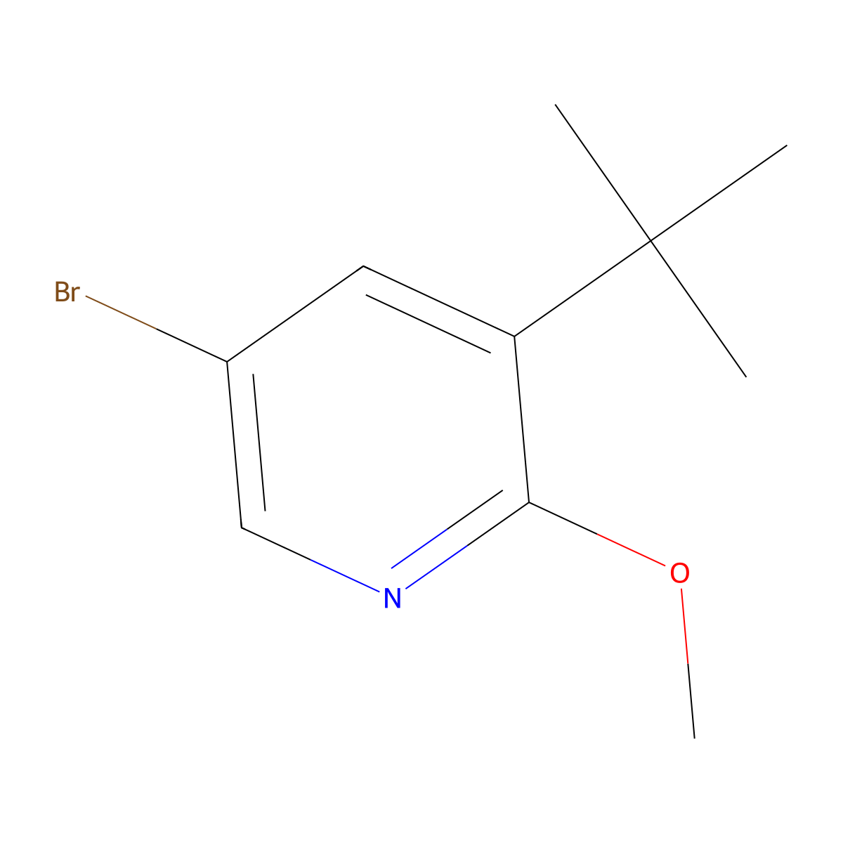 5-Bromo-3-tert-butyl-2-methoxypyridine molecular structure, CAS 1256825-24-7