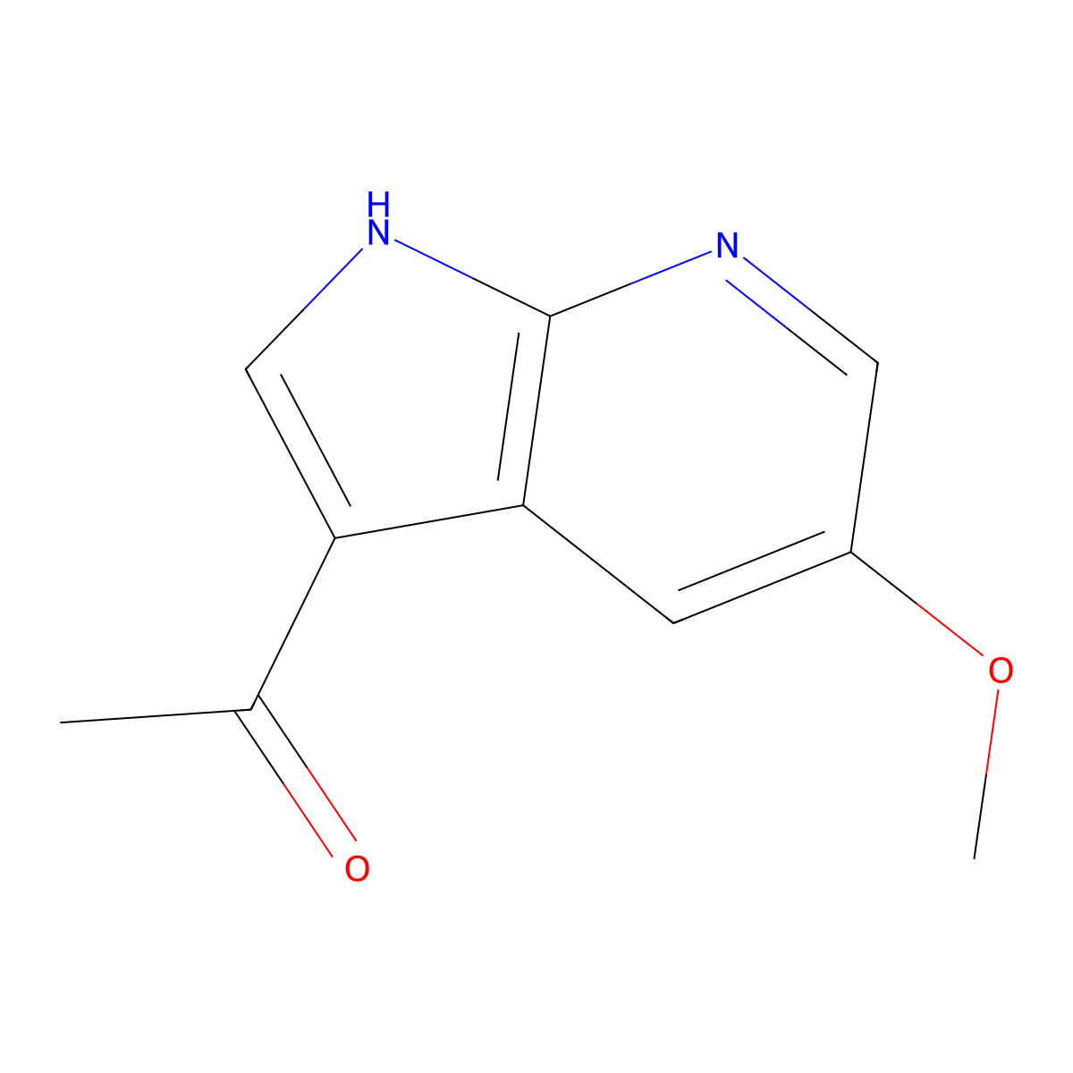 1-(5-Methoxy-1H-pyrrolo[2,3-b]pyridin-3-yl)ethanone molecular structure, CAS 1256825-32-7