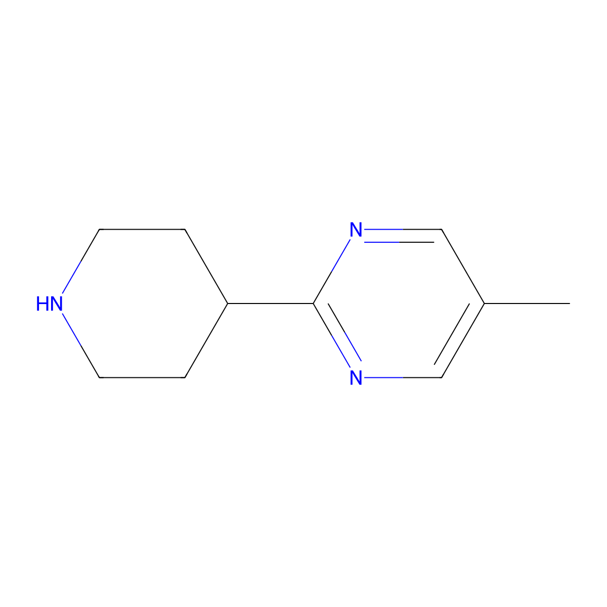 5-Methyl-2-(piperidin-4-yl)pyrimidine molecular structure, CAS 1256825-35-0