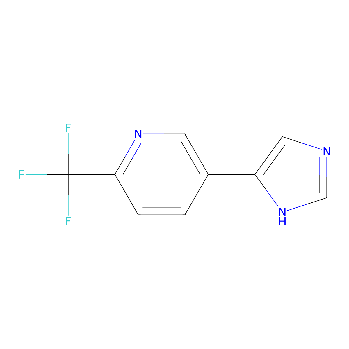 5-(1H-imidazol-4-yl)-2-(trifluoromethyl)pyridine molecular structure, CAS 1256825-38-3