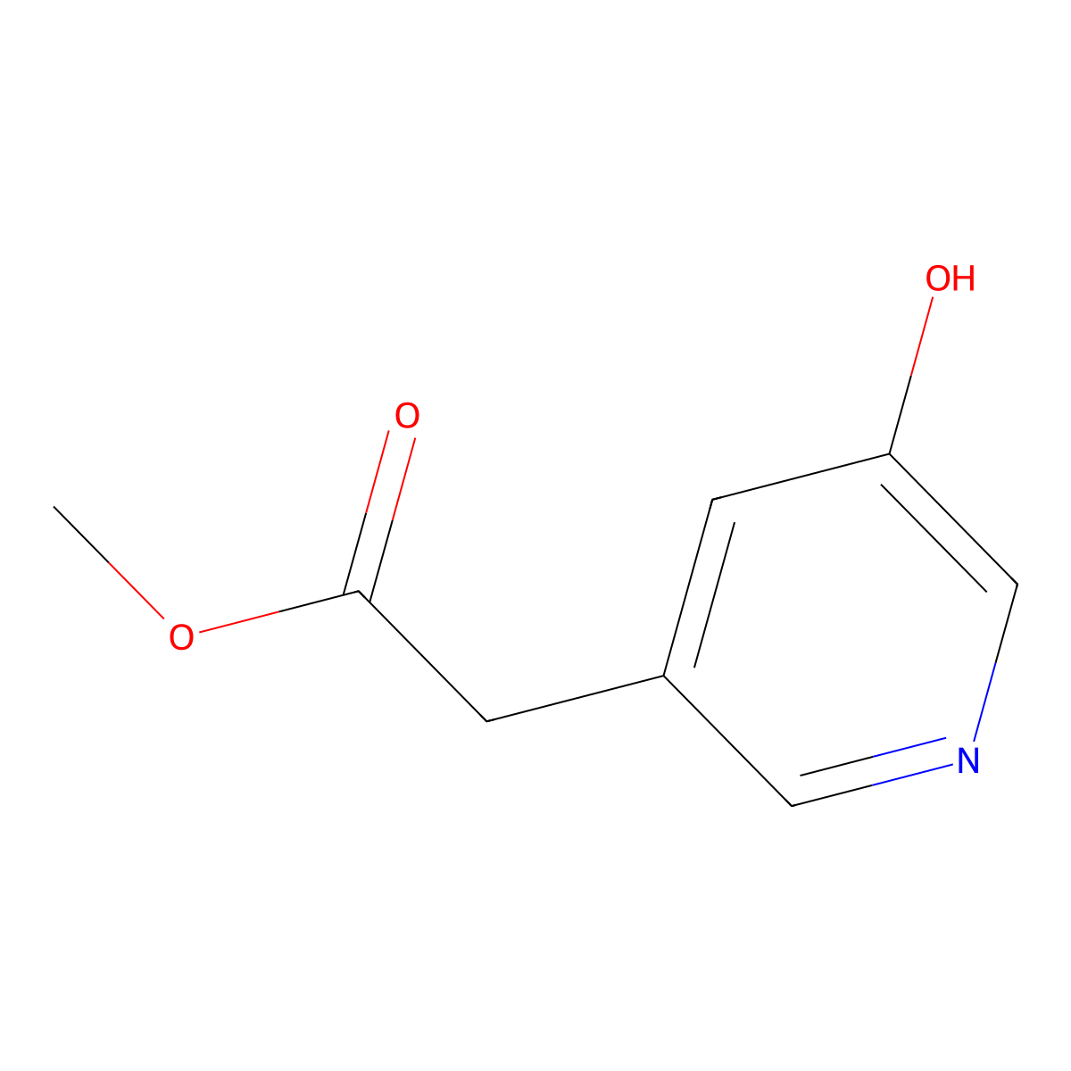 3-Pyridineacetic acid, 5-hydroxy-, methyl ester molecular structure, CAS 1256825-45-2