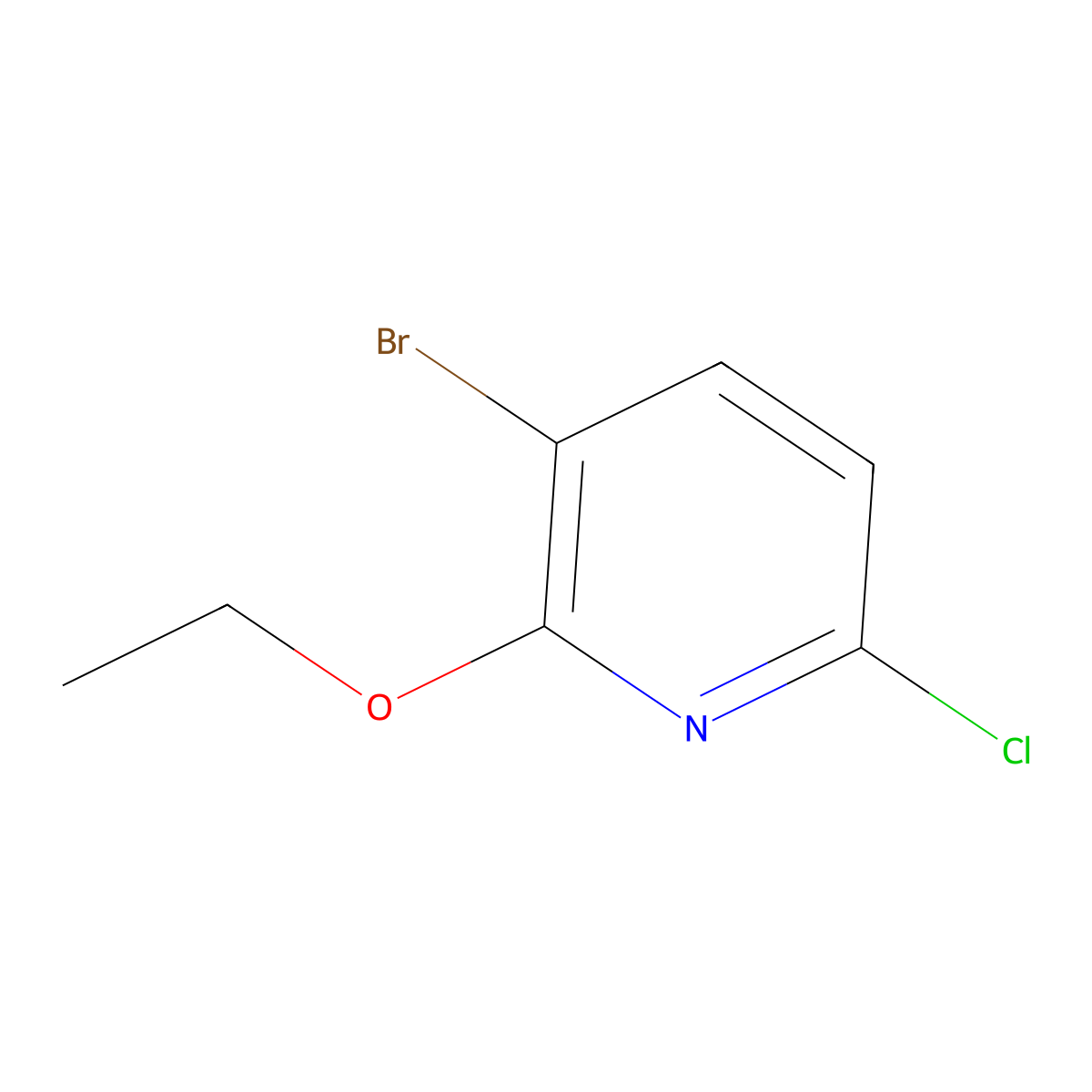 3-Bromo-6-chloro-2-ethoxypyridine molecular structure, CAS 1256825-56-5