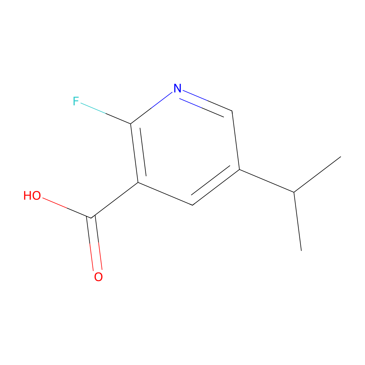 2-Fluoro-5-propan-2-ylpyridine-3-carboxylic acid molecular structure, CAS 1256825-58-7