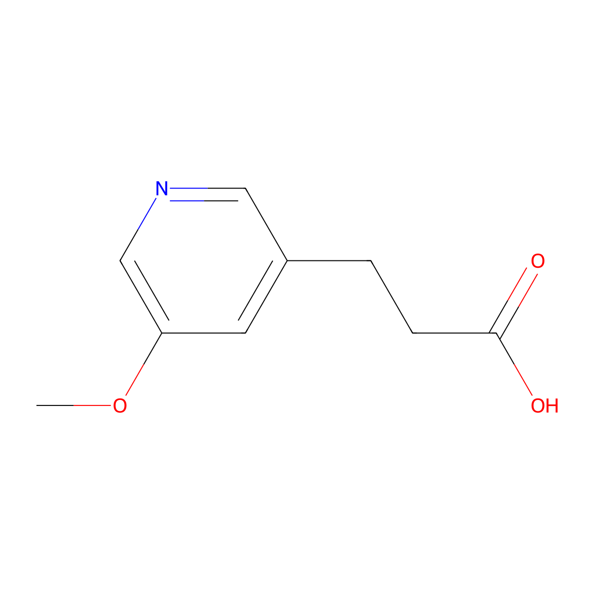 3-(5-Methoxypyridin-3-yl)propanoic acid molecular structure, CAS 1256825-62-3
