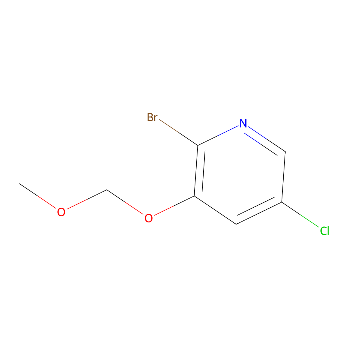 2-Bromo-5-chloro-3-(methoxymethoxy)pyridine molecular structure, CAS 1256825-67-8
