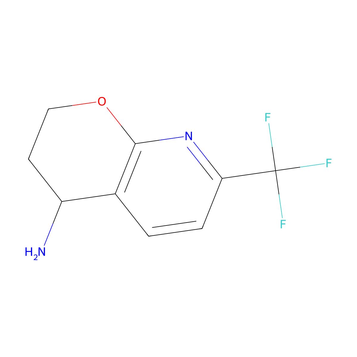 7-(Trifluoromethyl)-3,4-dihydro-2H-pyrano[2,3-B]pyridin-4-amine molecular structure, CAS 1256825-76-9