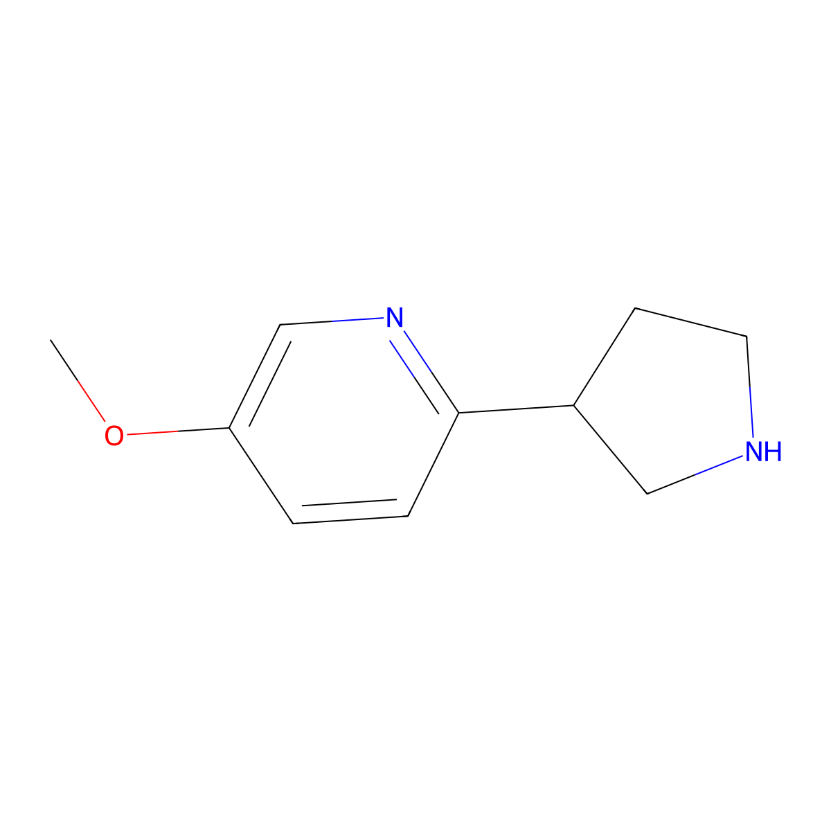 5-Methoxy-2-(pyrrolidin-3-yl)pyridine molecular structure, CAS 1256825-89-4