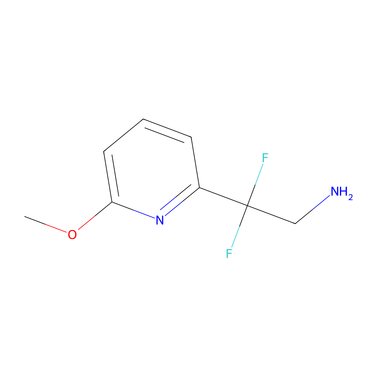 2,2-Difluoro-2-(6-methoxypyridin-2-yl)ethan-1-amine molecular structure, CAS 1256826-06-8
