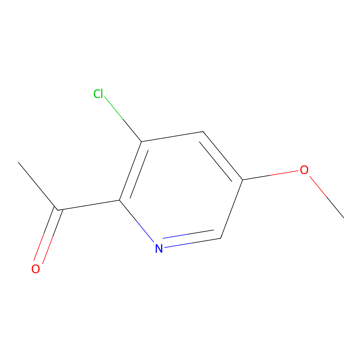 1-(3-Chloro-5-methoxypyridin-2-yl)ethanone molecular structure, CAS 1256826-08-0