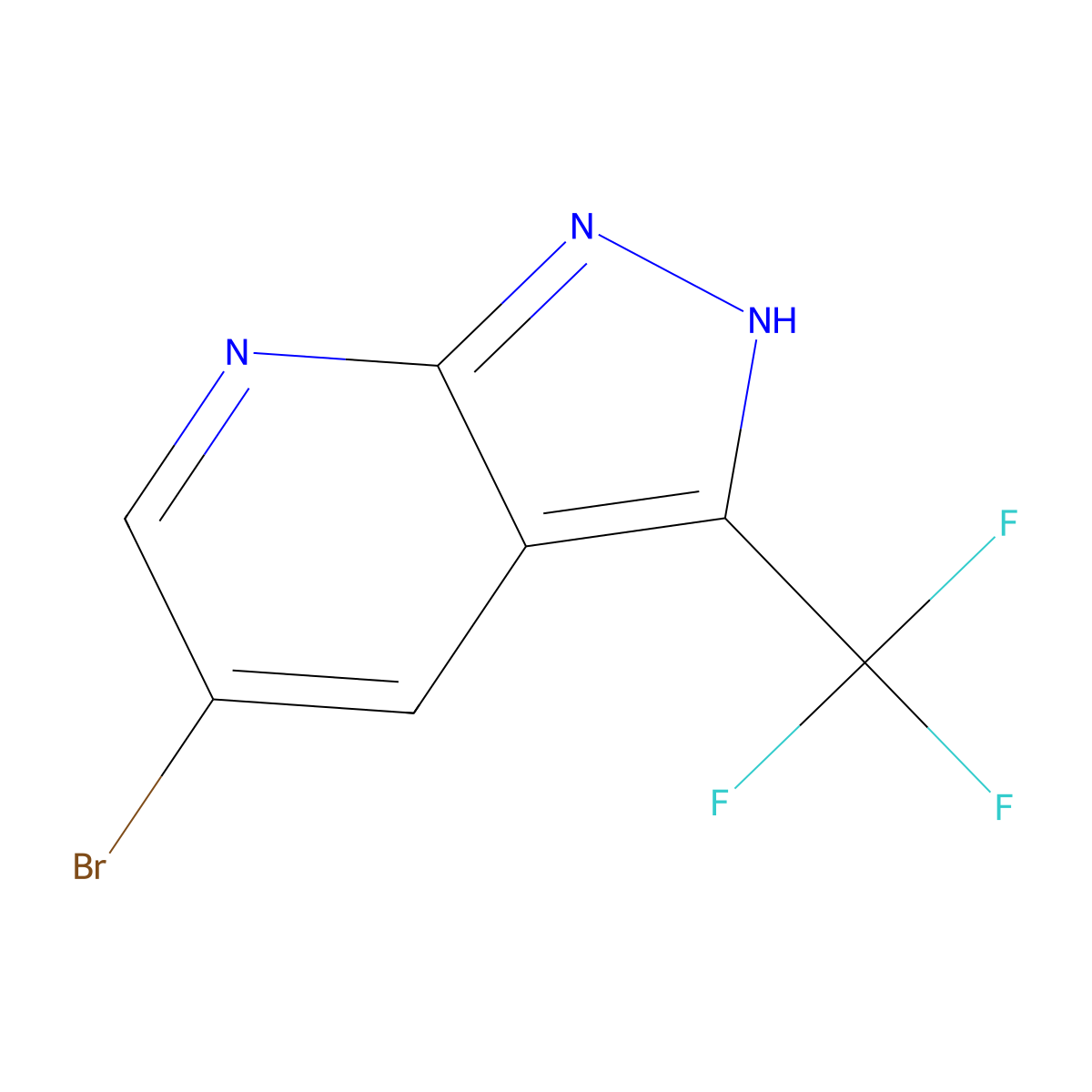 5-bromo-3-(trifluoromethyl)-1H-pyrazolo[3,4-b]pyridine molecular structure, CAS 1256826-15-9
