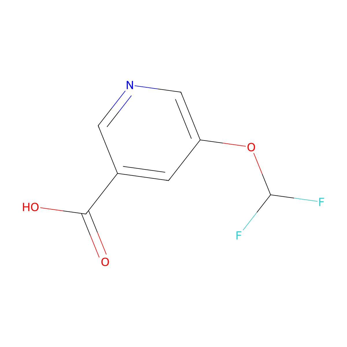 5-(Difluoromethoxy)pyridine-3-carboxylic acid molecular structure, CAS 1256826-25-1