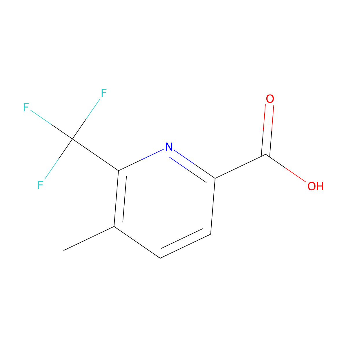 5-Methyl-6-(trifluoromethyl)pyridine-2-carboxylic acid molecular structure, CAS 1256826-26-2