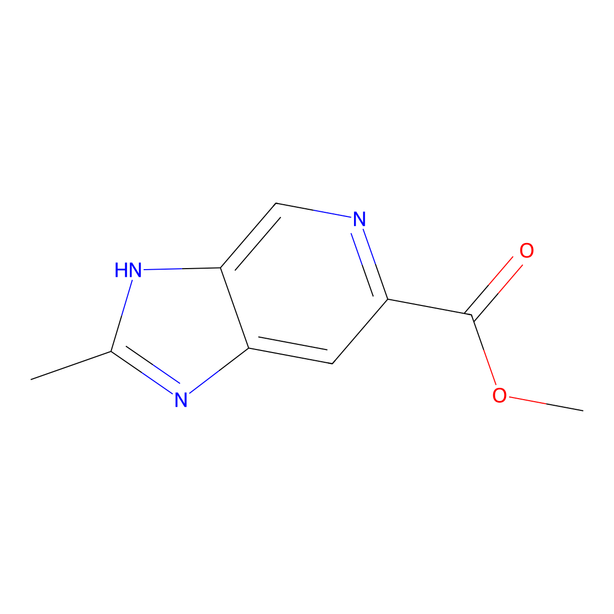 Methyl 2-methyl-3H-imidazo[4,5-c]pyridine-6-carboxylate molecular structure, CAS 1256826-33-1