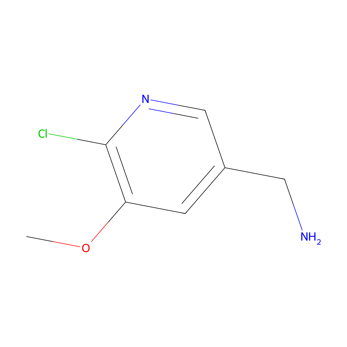 (6-Chloro-5-methoxypyridin-3-YL)methanamine molecular structure, CAS 1256826-48-8