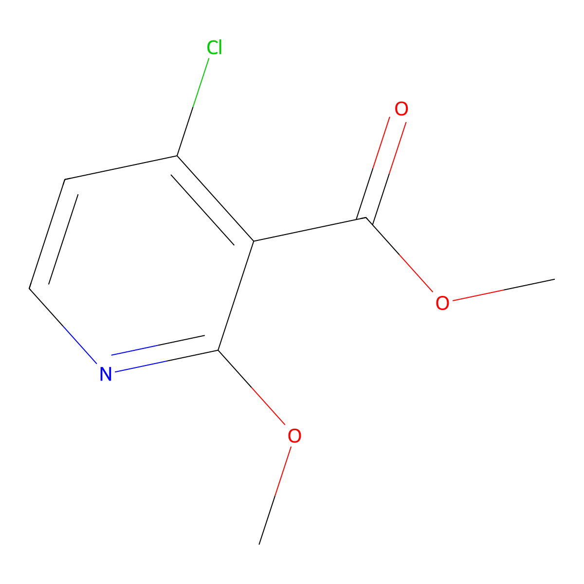 Methyl 4-chloro-2-methoxynicotinate molecular structure, CAS 1256826-55-7