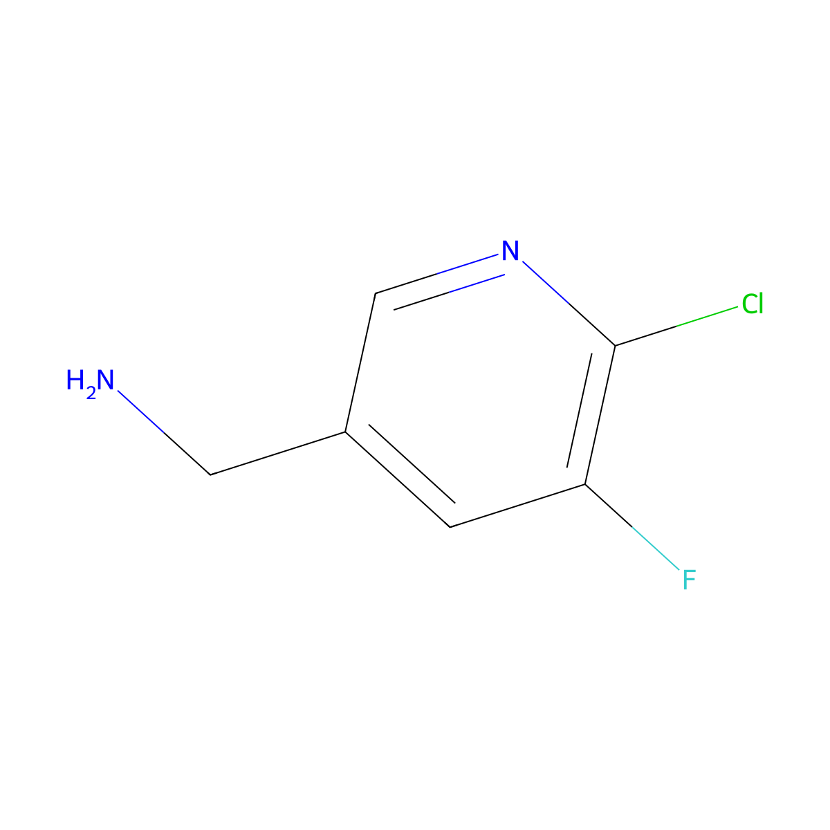 (6-Chloro-5-fluoropyridin-3-YL)methanamine molecular structure, CAS 1256826-59-1