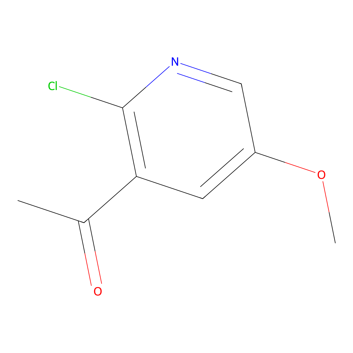 1-(2-Chloro-5-methoxypyridin-3-yl)ethan-1-one molecular structure, CAS 1256826-65-9