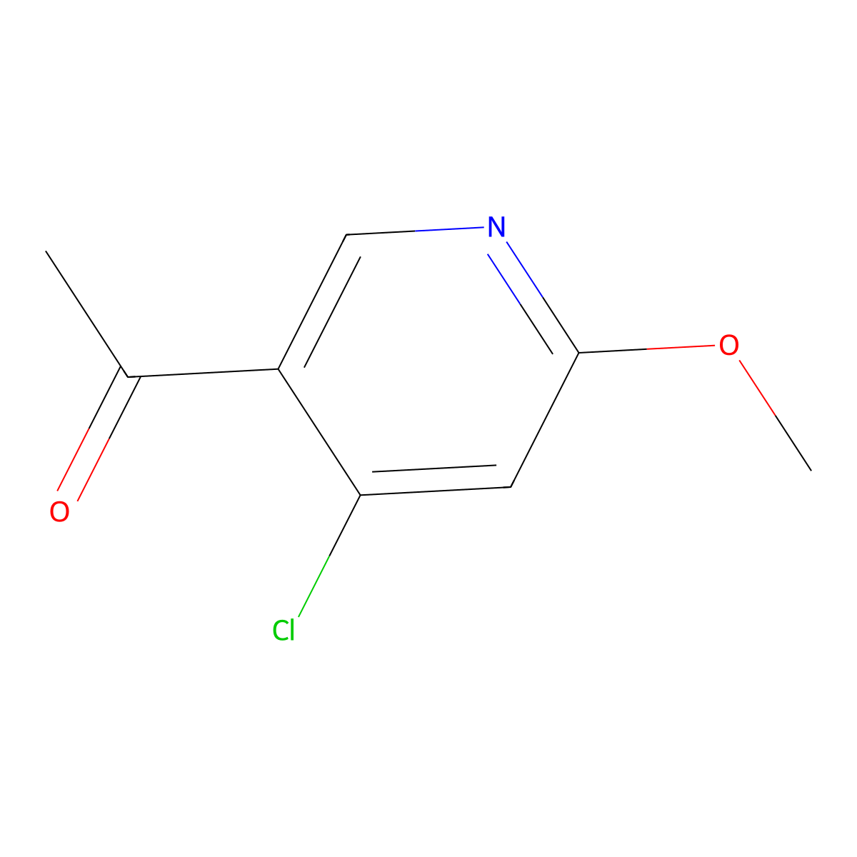 1-(4-Chloro-6-methoxy-3-pyridinyl)ethanone molecular structure, CAS 1256826-66-0
