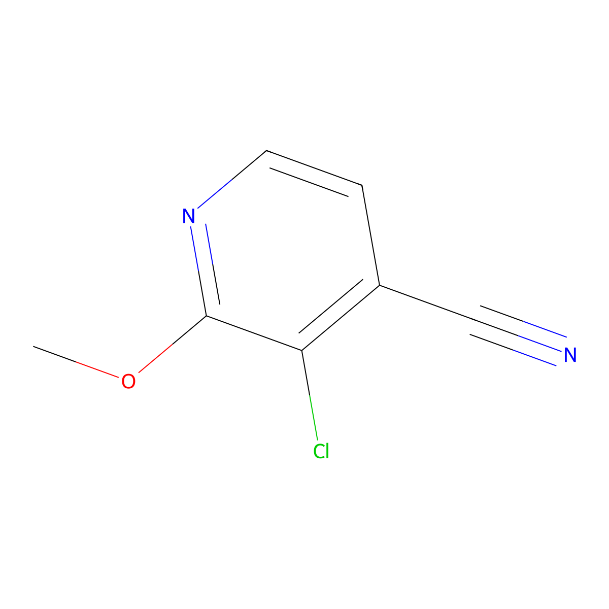 3-Chloro-2-methoxyisonicotinonitrile molecular structure, CAS 1256833-21-2