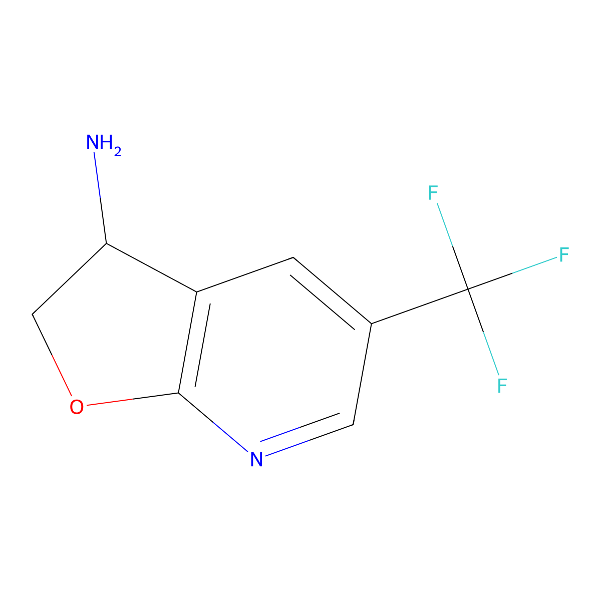5-(trifluoromethyl)-2H,3H-furo[2,3-b]pyridin-3-amine molecular structure, CAS 1256833-29-0