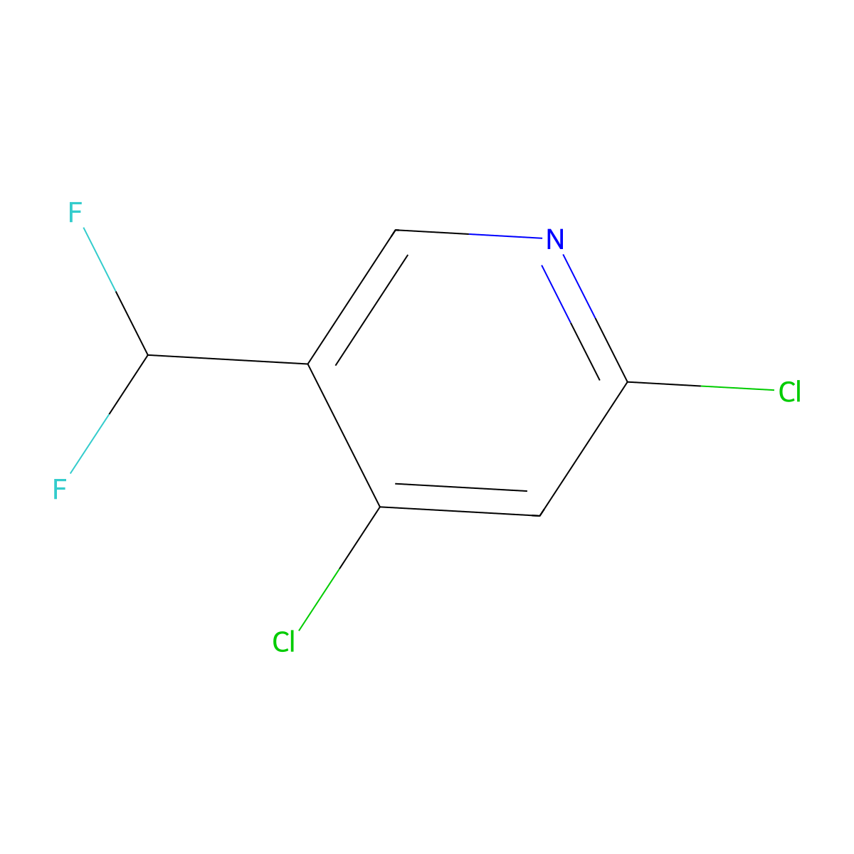 2,4-Dichloro-5-(difluoromethyl)pyridine molecular structure, CAS 1256833-30-3