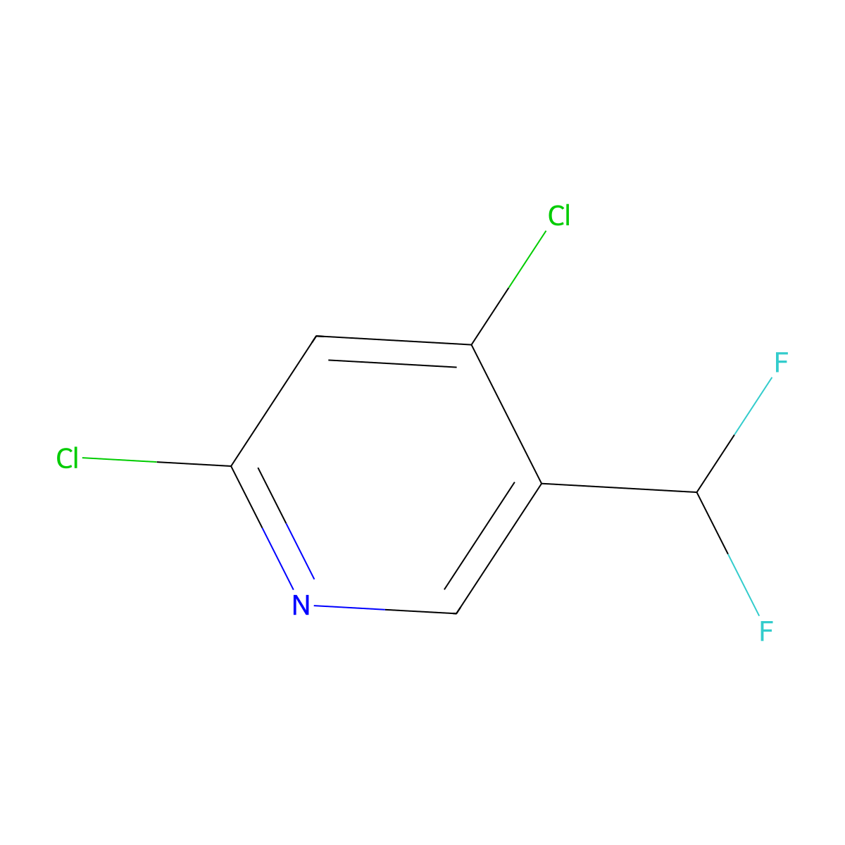 2,4-Dichloro-5-(difluoromethyl)pyridine molecular structure, CAS 1256833-30-3