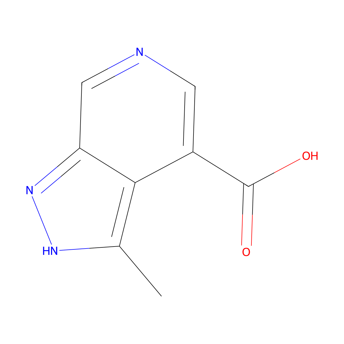 3-Methyl-1H-pyrazolo[3,4-c]pyridine-4-carboxylic acid molecular structure, CAS 1256833-34-7
