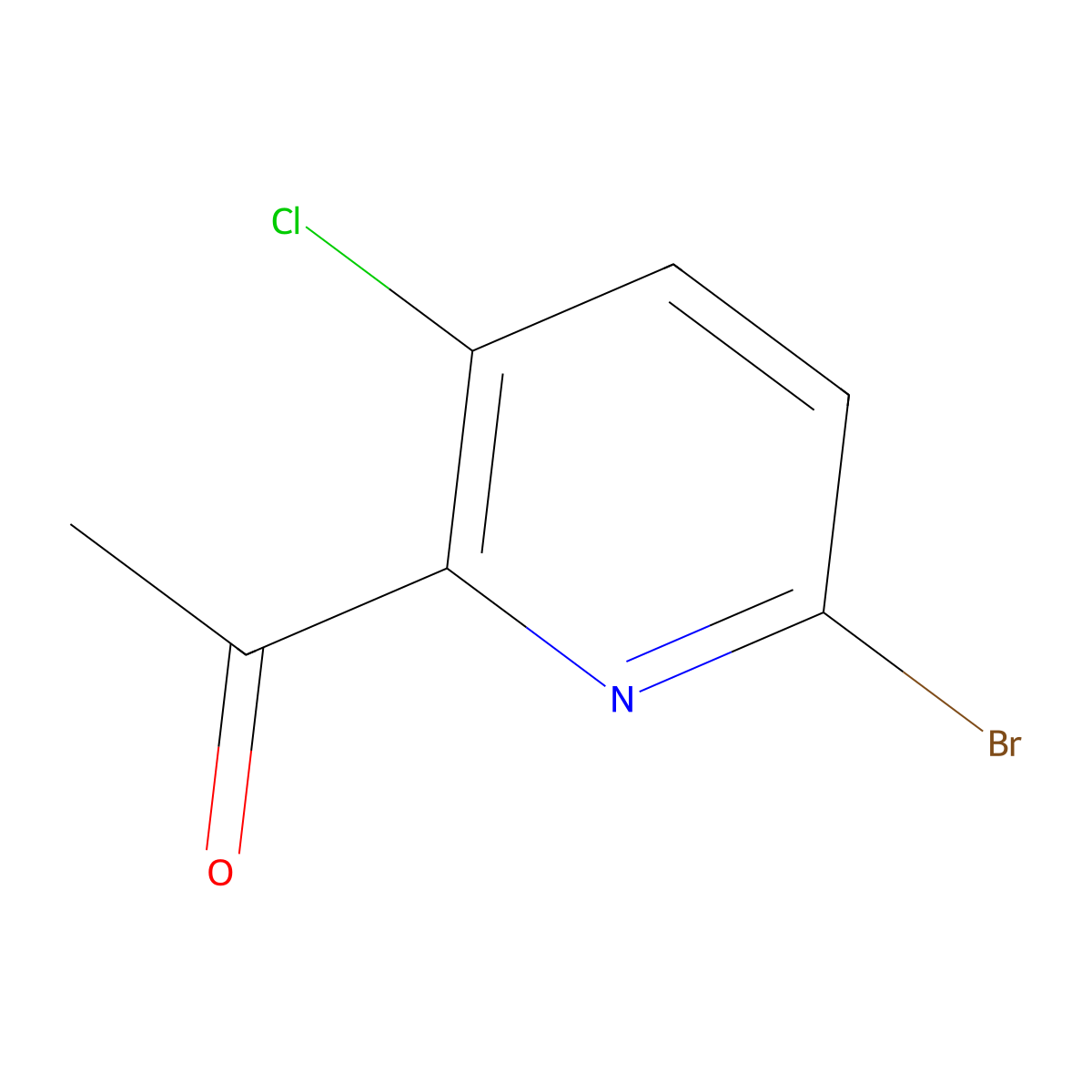 1-(6-Bromo-3-chloropyridin-2-yl)ethanone molecular structure, CAS 1256833-53-0