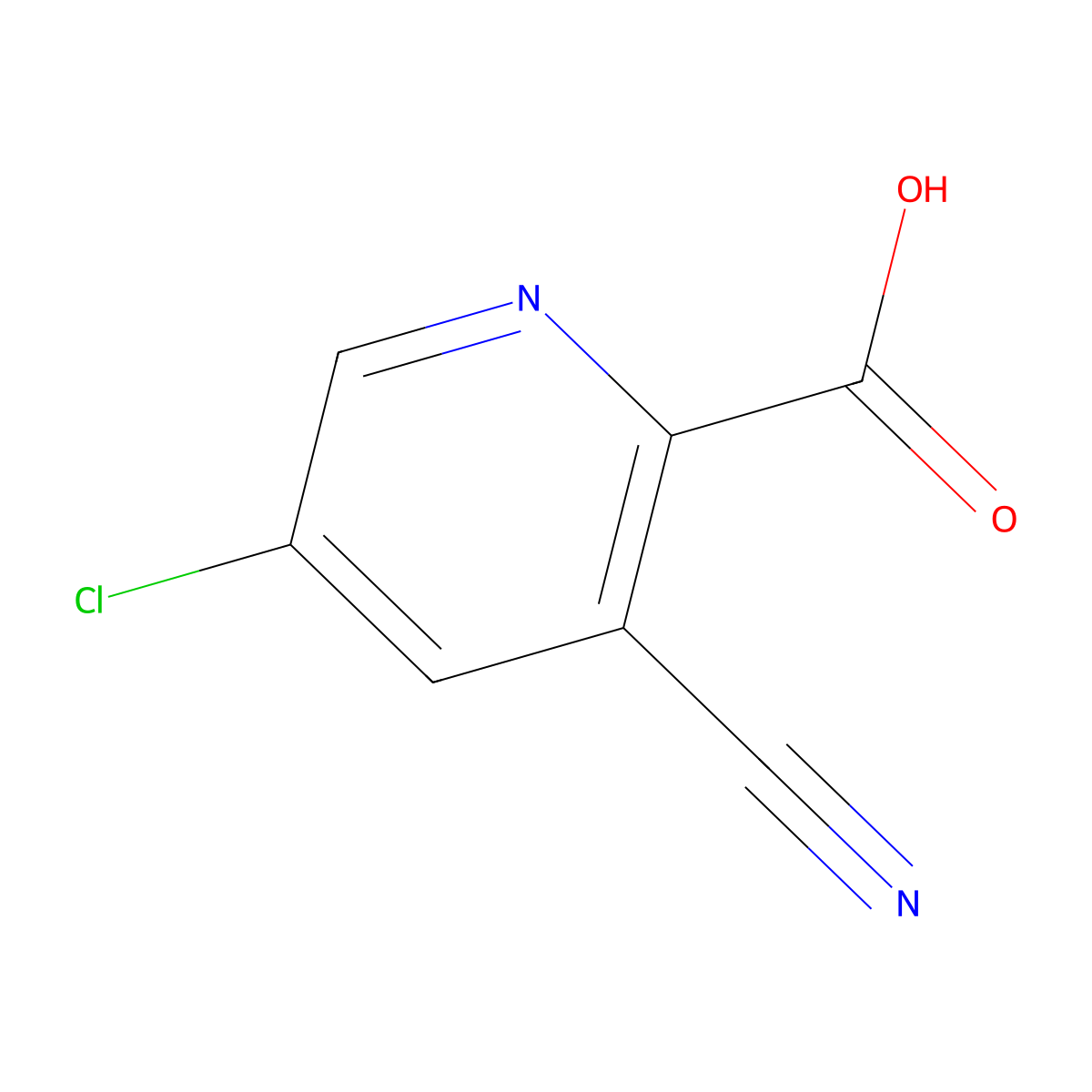 5-Chloro-3-cyanopyridine-2-carboxylic acid molecular structure, CAS 1256833-56-3