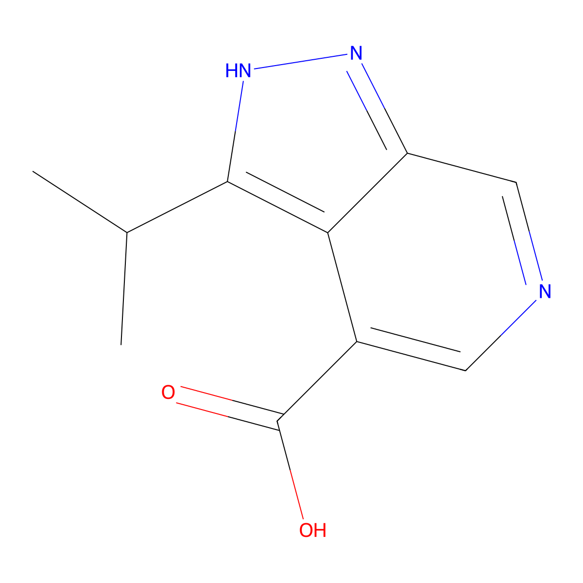 3-(Propan-2-YL)-1H-pyrazolo[3,4-C]pyridine-4-carboxylic acid molecular structure, CAS 1256833-67-6