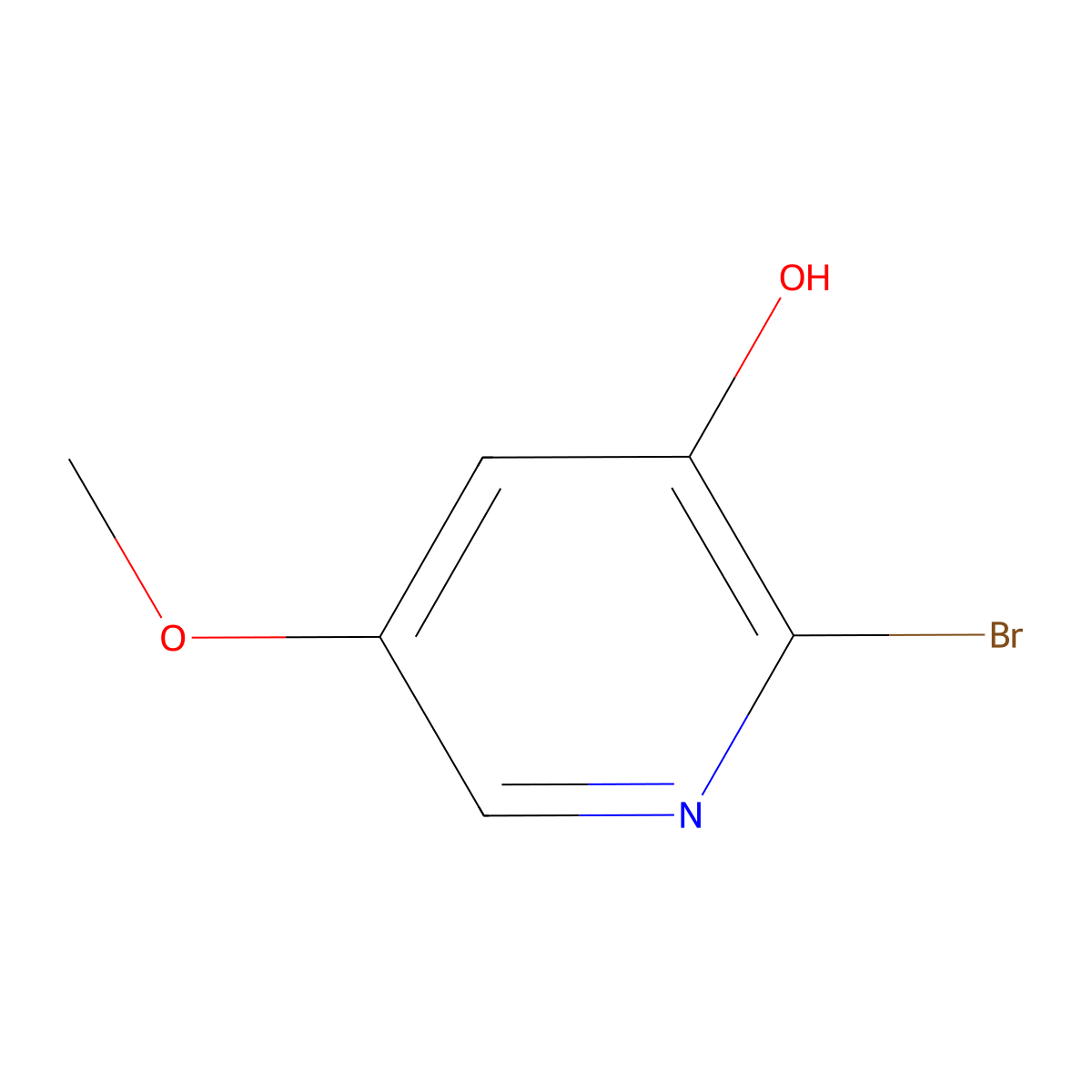 2-Bromo-5-methoxypyridin-3-ol molecular structure, CAS 1256833-74-5